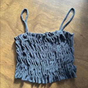 H&M Grey Terry Cloth Crop Top